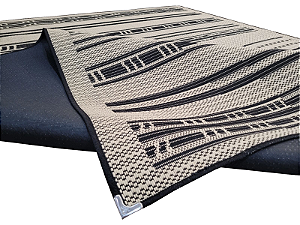 Tapete Sala Sisal Antiderrapante 1,50 X 2,00 S-584 (PRETO/BEGE)