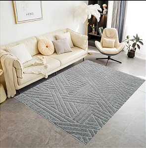TAPETE SALA ESCRIOTRIO  REALCE TRAMA 2,50 X 3,00 - 51 CINZA