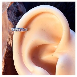 Piercing Orelha Conch Folheado a Ouro 18k Argola Cravejada G