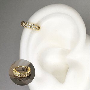 Piercing Argola Torção Dupla Cravejada