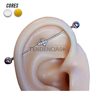 Piercing Transversal Cruz Cravejada