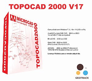 Software TOPOCAD 2000 Versão 17 (digital)