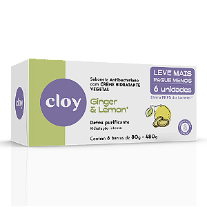 Sab. Cloy Beauty Bar Ginger e Lemon 6x80g - LEVE MAIS PAGUE MENOS