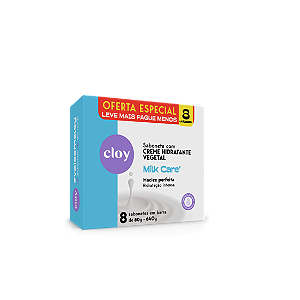 Sabonete Cloy Creme Hidratante Milk Care - Leve Mais Pague Menos 8 Unidades