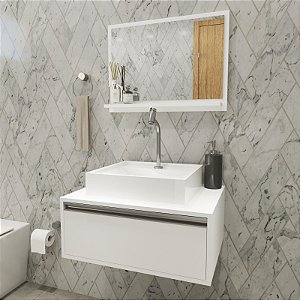 Conjunto Gabinete Para Banheiro MDF Romanus 60cm
