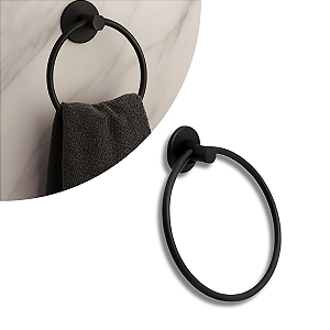 Porta Toalha Rosto Veneza Preto Fosco