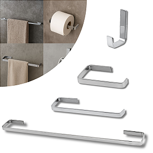 Kit 04 Acessórios Stander Square Cromado