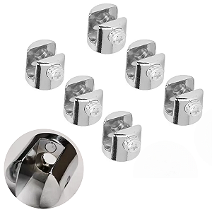 Kit 06 Suportes Fenda Redondo 6mm 1 Furo Cromado