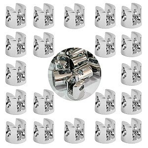 Kit 20 Suportes Fenda 6mm 2 Furos Cromado