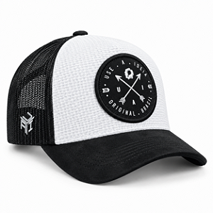 Boné Trucker Brasão Chess Preto e Branco | A Ideia