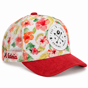 Boné Trucker Floral Aba Vermelha e Brasão U.A.I. | A Ideia