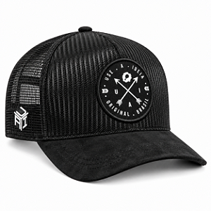 Boné Trucker Brasão All Black Preto U.A.I. | A Ideia