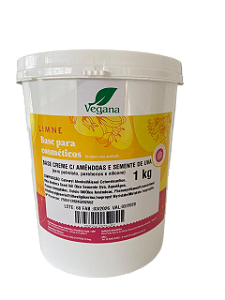 BASE CREME VEGANO HIDRATANTE C/ ÓLEOS SEMENTE UVA E AMÊNDOAS 1KG