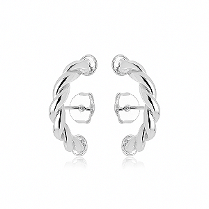 Brinco Argola Torcida em Prata