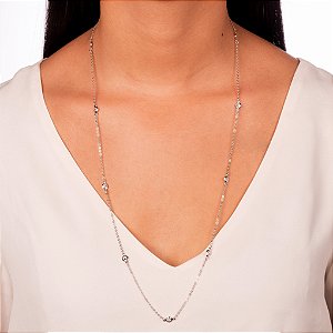 Colar Longo com Zircônias Cravejadas
