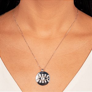 Colar Pingente Olho Grego Cristal