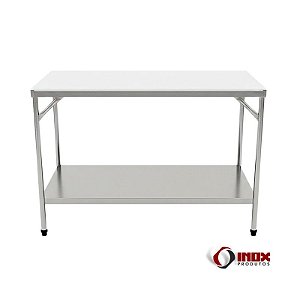 Mesa Industrial com Pés em Aço Inox e Tampo de Polietileno