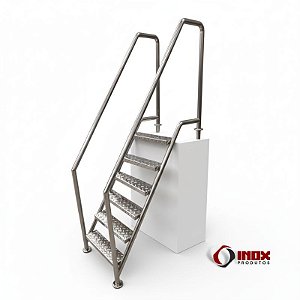 Escada Ability – Escada Inox Acessível para Piscina com Corrimãos Altos em Aço Inox 304 ou 316L