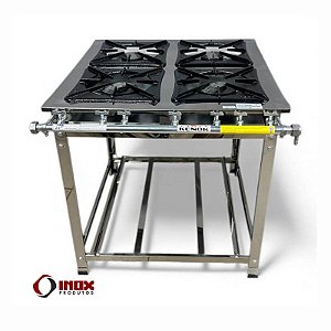 Fogão Industrial Inox 430 4 Bocas 40x40 – Modelo FBSU4B.773