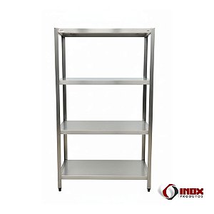 Prateleira Industrial Inox com 4 Planos Lisos