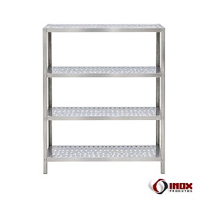 Prateleira 40 - Prateleira Industrial Inox com 4 Planos Perfurados Desmontável