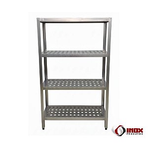 Prateleira Industrial Inox com 4 Planos Perfurados