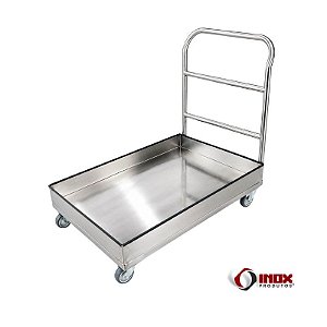 Carrinho 03 – Carrinho Inox com Base em Forma de Bandeja