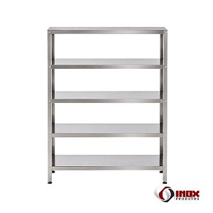 Prateleira 110 - Prateleira Industrial Inox Desmontável 5 Planos