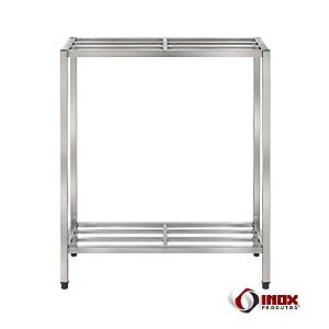 Prateleira 67 - Prateleira Inox Com 2 Planos Em Metalon