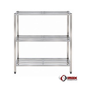 Prateleira 68 - Prateleira Inox Com 3 Planos Em Metalon