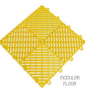 PISO MODULAR ESTRADO TIPO GRELHA AMARELO 30X30CM - DETAILER