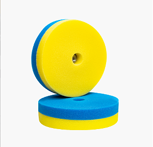BOINA DE ESPUMA DUPLA FACE AMARELA AZUL CORTE REFINO E LUSTRO 160MM - PERFECTO CORTE