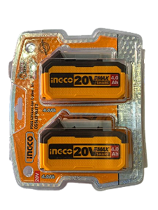 KIT COM 2 BATERIAS ION-LITIO INGCO 4.0Ah 20V LINHA P20S - INGCO