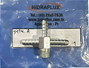 EMENDA CRUZ ROSCA 1/4" NPT X MANG. 1/4" - HIDRAFLUX