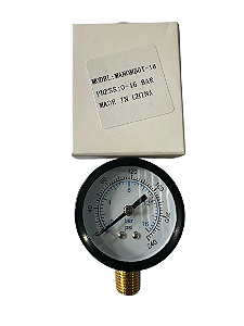 MANOMETRO VERTICAL 50MM 0 A 16 BAR  1/4 - CONECTFIT