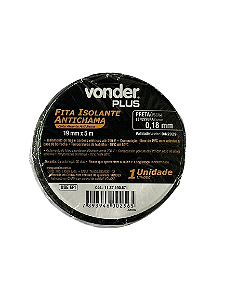 FITA ISOLANTE 19MMX05M PRETA VONDER PLUS