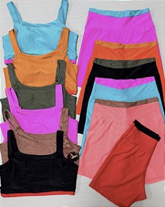 Conjunto canelado bicolor
