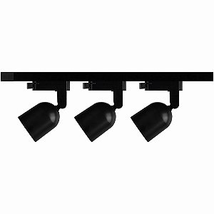 Kit Trilho Avant Elegance 3 Spots Preto Led 7W 3000K