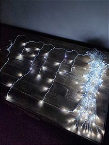 PISCA CASCATA 350 LEDS 10 METROS BRANCO FRIO 8 FUNÇÕES COM MEMÓRIA COM EMENDA USO INTERNO E EXTERNO BIVOLT