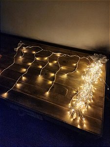 PISCA CASCATA 350 LEDS 10 METROS WARM 8 FUNÇÕES COM MEMÓRIA COM EMENDA USO INTERNO E EXTERNO BIVOLT