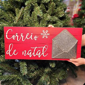 PLACA DECORATIVA CORREIO DE NATAL 60CM