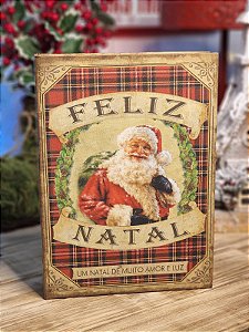 CAIXA LIVRO RETRO EM MDF FELIZ NATAL