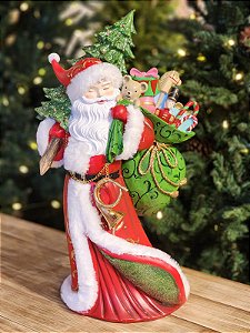 PAPAI NOEL NOITE DE NATAL LUXO EM RESINA 52,5CM