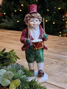 MENINO COM TAMBOR  - 18CM