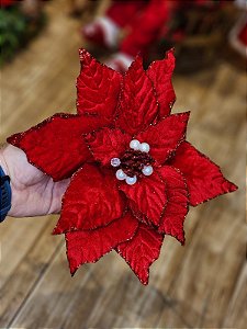 FLOR BICO DE PAPAGAIO VELUDO VERMELHO - 29CM