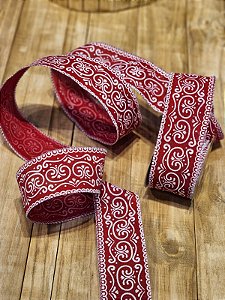 FITA ARAMADA LINHO VERMELHO E BRANCO