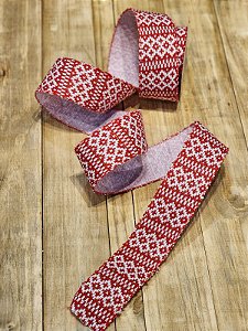 FITA ARAMADA TRICOT VERMELHO E BRANCO