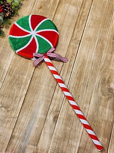 PENDENTE DECORATIVO PIRULITO VERMELHO E VERDE 59CM