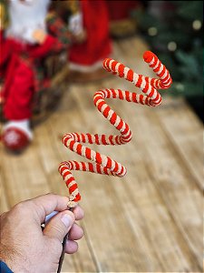 GALHO CANDY CANNE VERMELHO E BEGE 90CM
