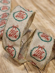 FITA ARAMADA FELIZ NATAL PALHA